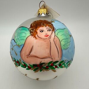 1994 Christopher Radko Serenity Ball‎ 4" Ornament 94-196-0 Angel Clouds